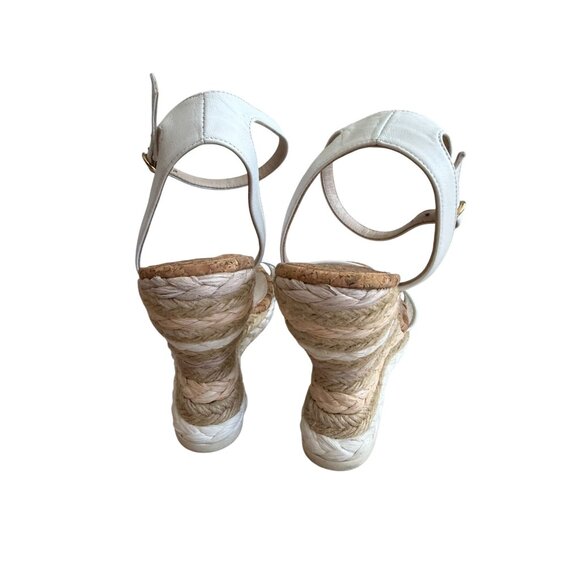 SOPHIA WEBSTER White Leather Espadrilles Wedges Size 37.5 / 7.5 - Picture 2 of 7